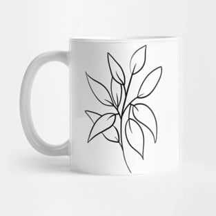 Leaves minimal line art Mug